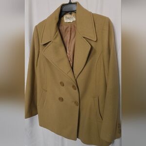 Chadwicks Classic Camel Double-Breasted Pea Coat